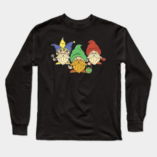 Gnomes dressed for mardi gras Long Sleeve T-Shirt